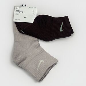Nike Everyday Unisex 2 Pr. Ankle Socks Sz Large NEW Wool Blend Brown